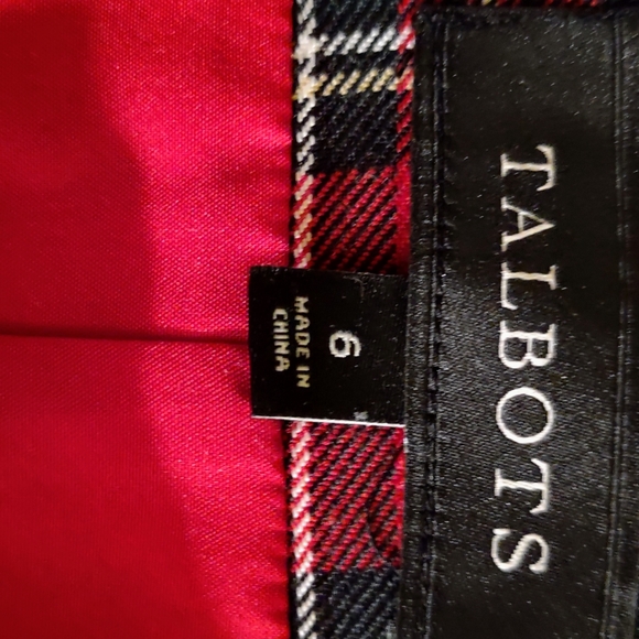 Talbots Ladies Red, White and Black Tartan Plaid Skirt - Size 6 - Picture 2 of 5